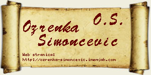 Ozrenka Simončević vizit kartica